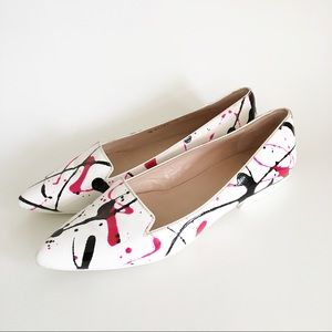 Stuart Weitzman Paint Splatter Flats Pointed Toe